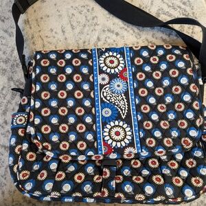 Vera Bradley Black and Blue Floral Crossbody Bag